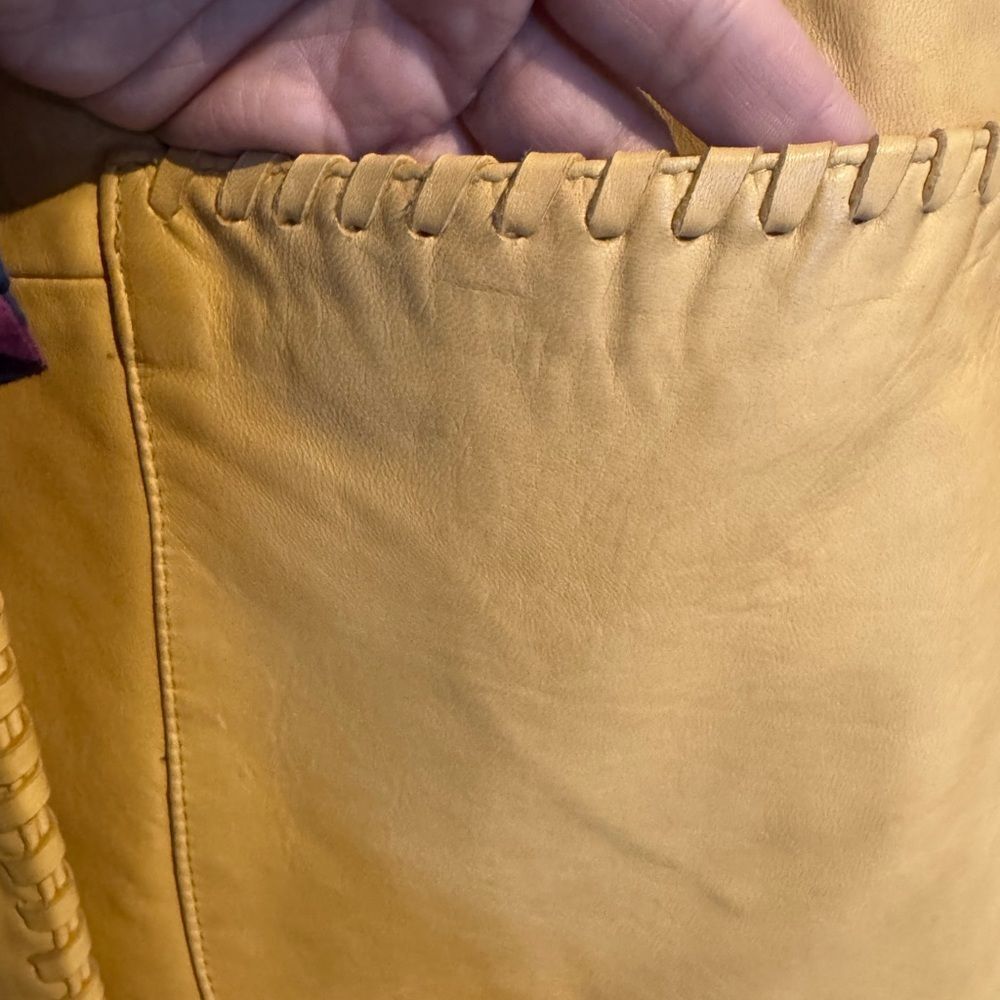 La‎ Nouvelle Renaissance Unisex XS %100 Leather Butter Yellow Jacket - Picture 5 of 14